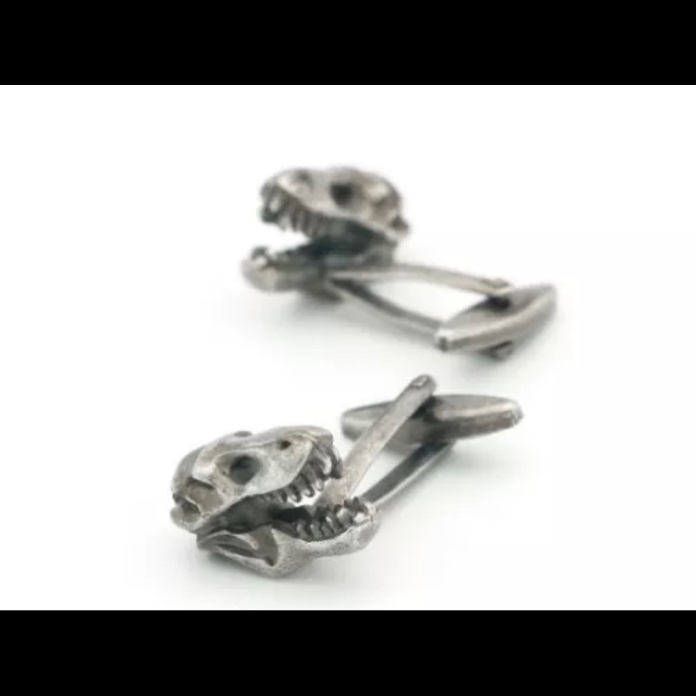 Men's Dinosaur Skull Cufflinks Novelty Animal Head Design Vintage Color